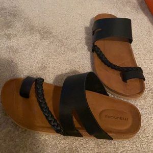 Black Cork Footbed Sandal